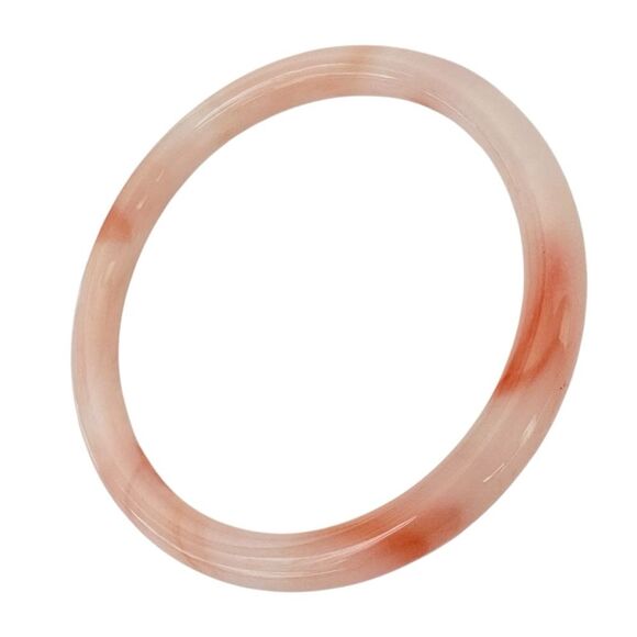 🆕Orange Jade Glass Bangle Bracelet - Picture 3 of 5
